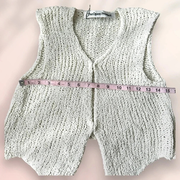 NWT TheOpen Product V NECK KNIT VEST Beige One Size - Picture 6 of 17